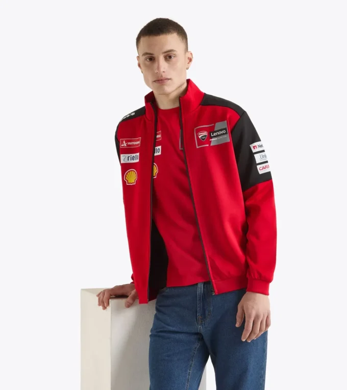 Full-Zip Ducati Replica Mgp25 Sportliches Ducati 2025 MotoGP Replica Sweatshirt mit durchgehendem Reißverschluss