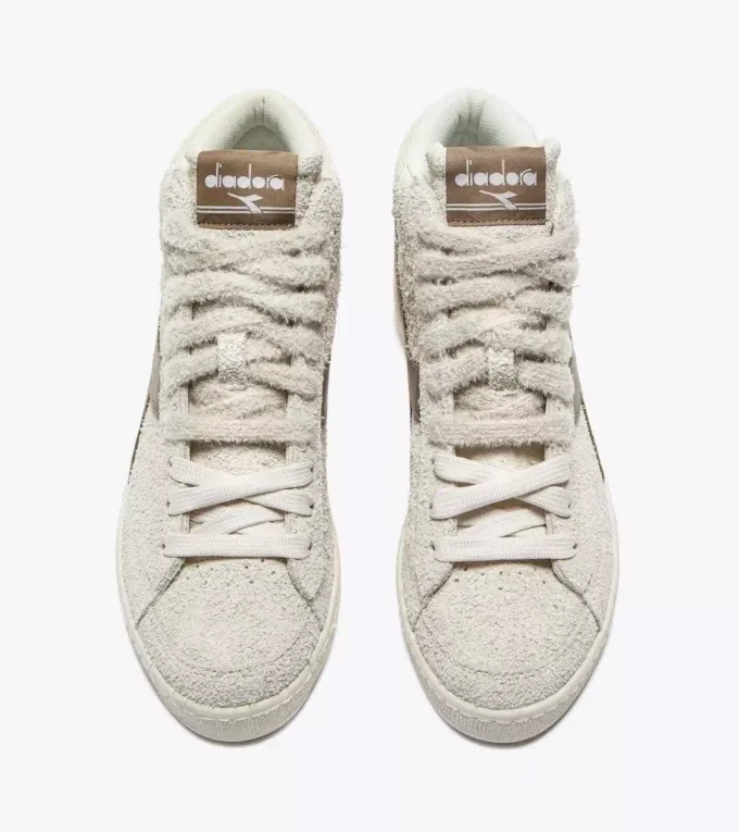 Game High Suede Waxed Retro-Tennisschuh mit hohem Schaft
