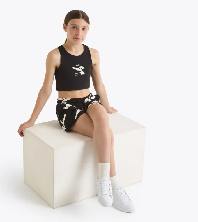 Jg. Crop Top Smile Logo T-Shirt Cropped Logo – Mädchen