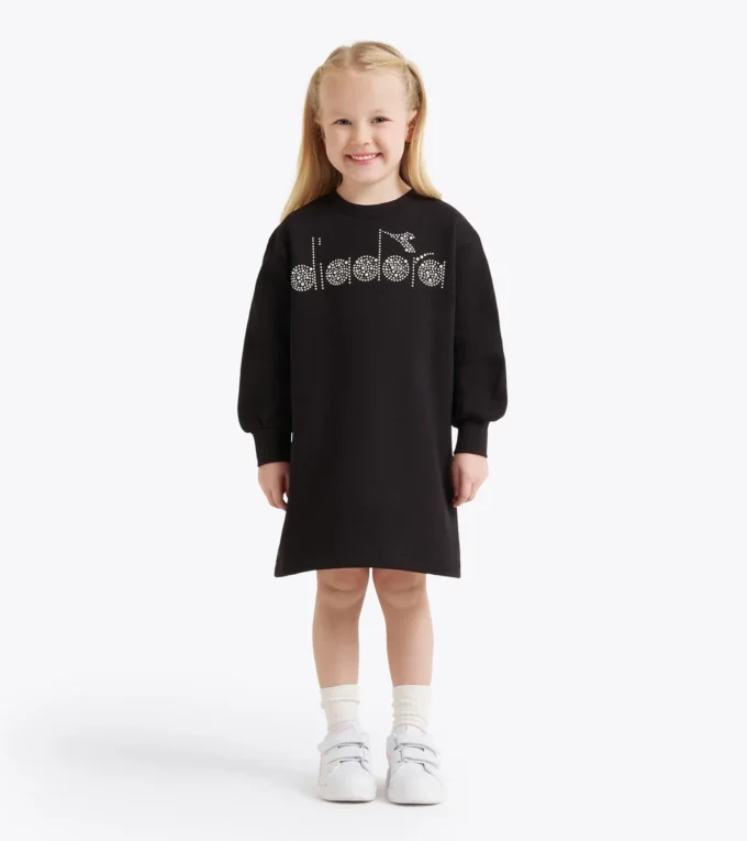 Jg. Dress Rhinestone Td Fleecegefüttertes Kleid – Mädchen