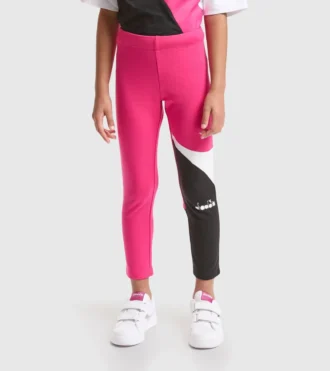 Jg.Leggings Power Logo Stretch-Baumwoll-Frottee-Sportleggings – Mädchen