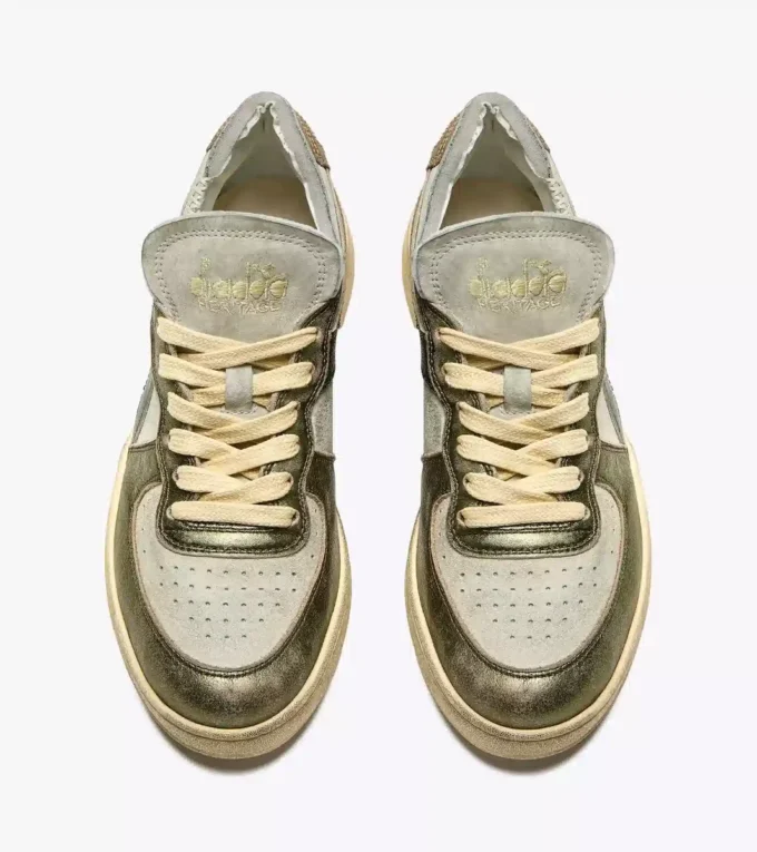 Mi Basket Row Cut Metallisiertes Schweinsleder Gebraucht Wn Heritage Schuh